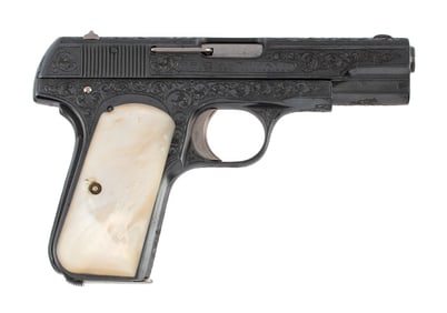 ** Colt Model 1908 Hamerless Pistol Engraved by Santiago Leis