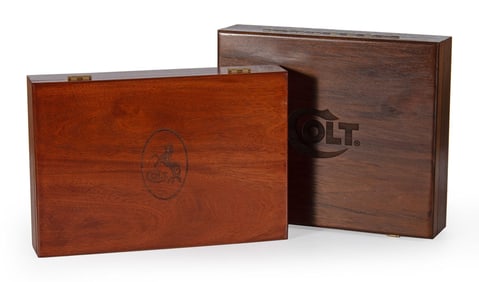 Lot of 2 Colt Wooden Display Cases