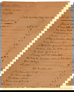 1791 United States Supreme Court Document: A United States of America Supreme Court document with dates of 1791-1799 documenting expenses and vacation time for individuals. Notable names on document include James Jackson, Rob R. Livingston &am