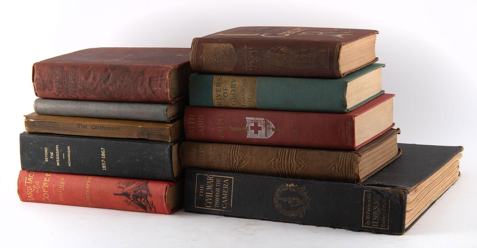 TEN BOOKS PERTAINING TO WAR TIMES AND THE CIVIL WAR (1 of 5)