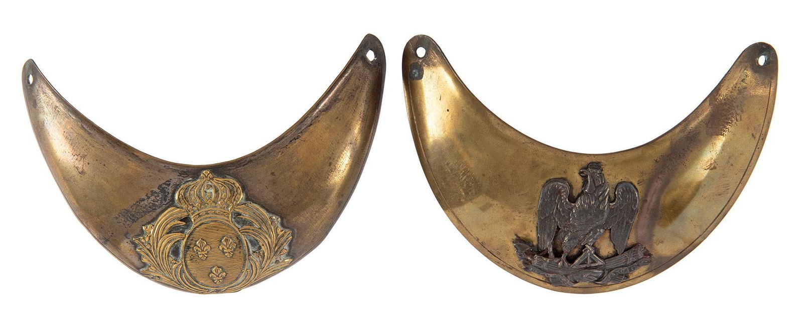 Crimean War-Era French Officer's Gorget: A pair of Crimean War-Era French Officer's Gorgets. Overall good condition.