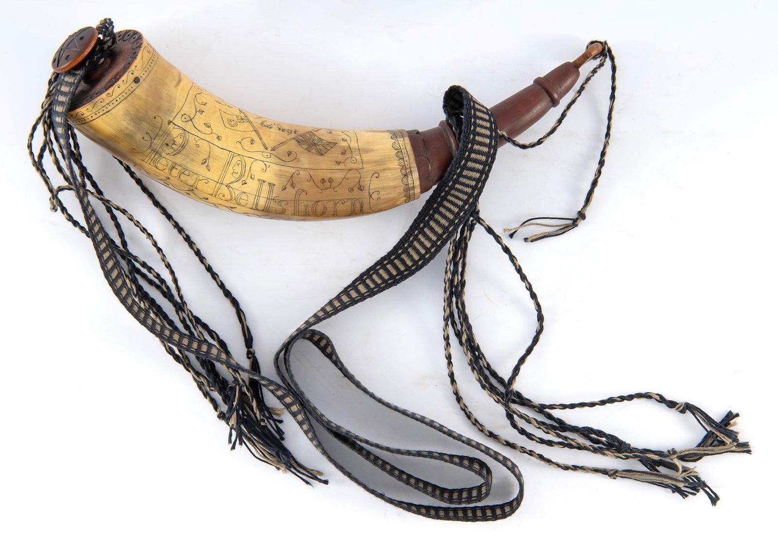 Contemporary French and Indian War Engraved Powder Horn (1 of 4)