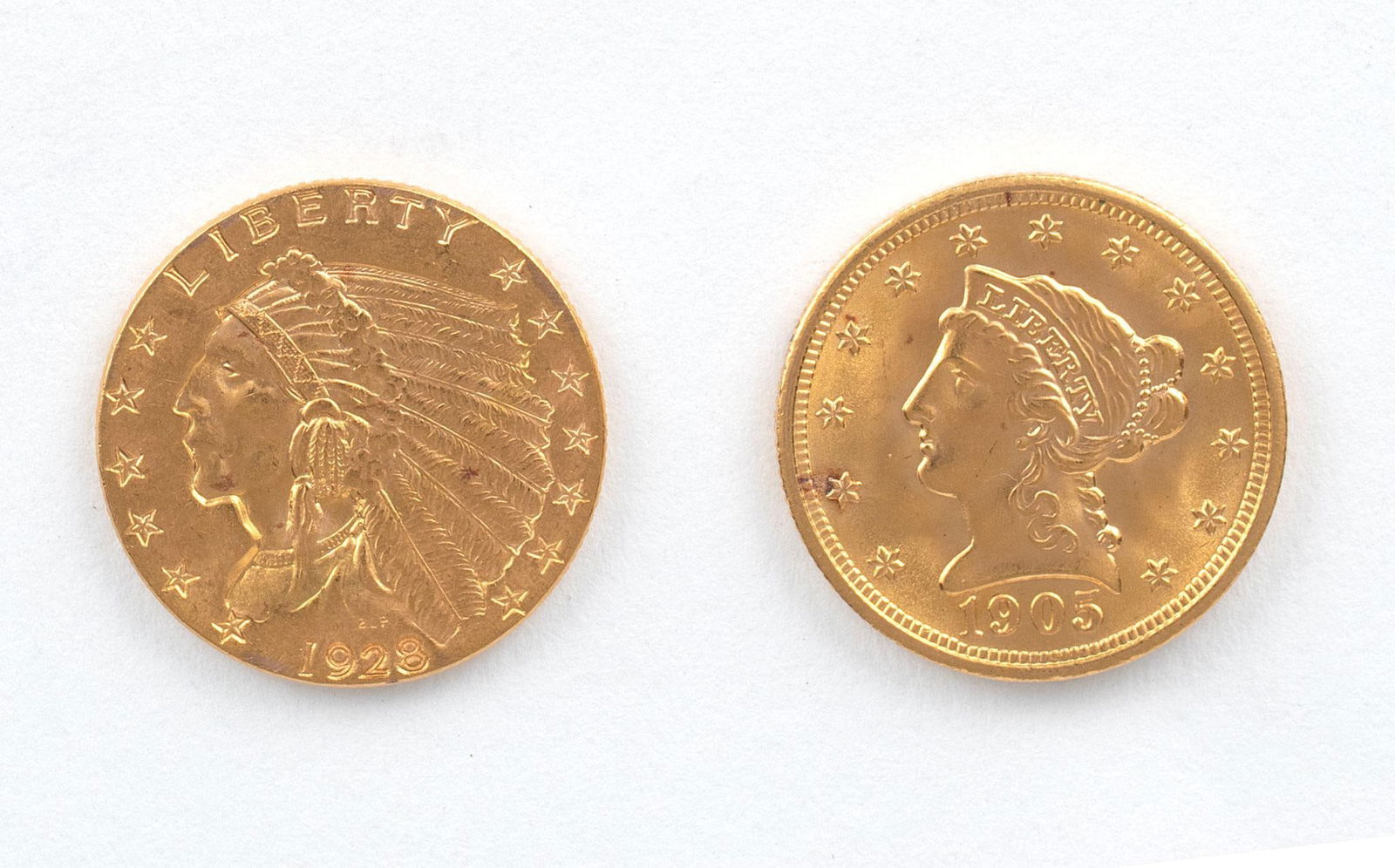 Two United States Two and a Half Dollar Gold Coins (1 of 2)