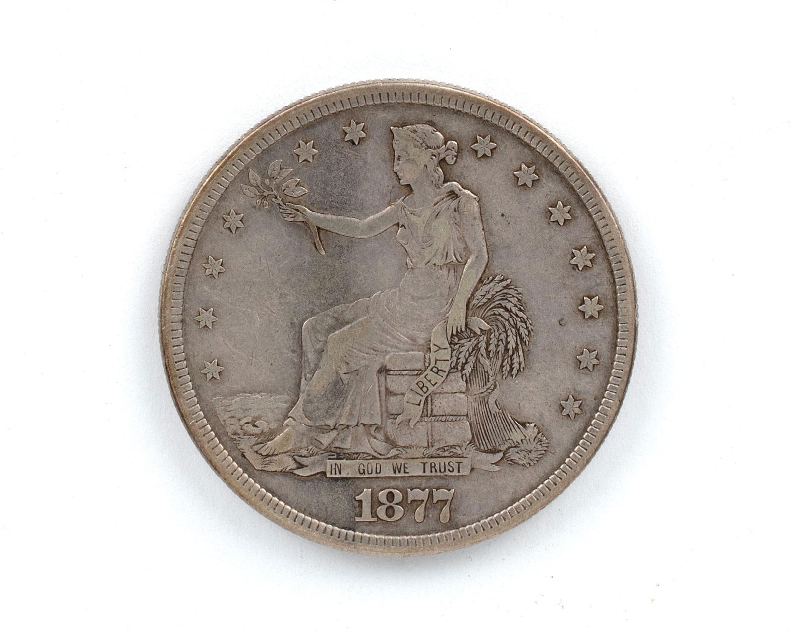 United States 1877 Silver Trade Dollar Coin (1 of 2)