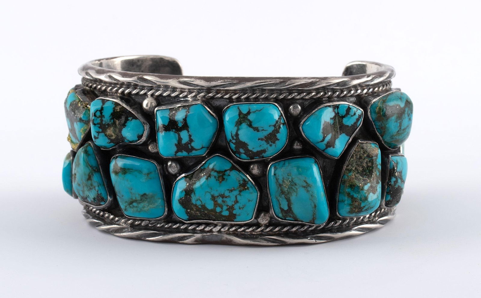 Southwest Sterling and Turquoise Bracelet (1 of 3)