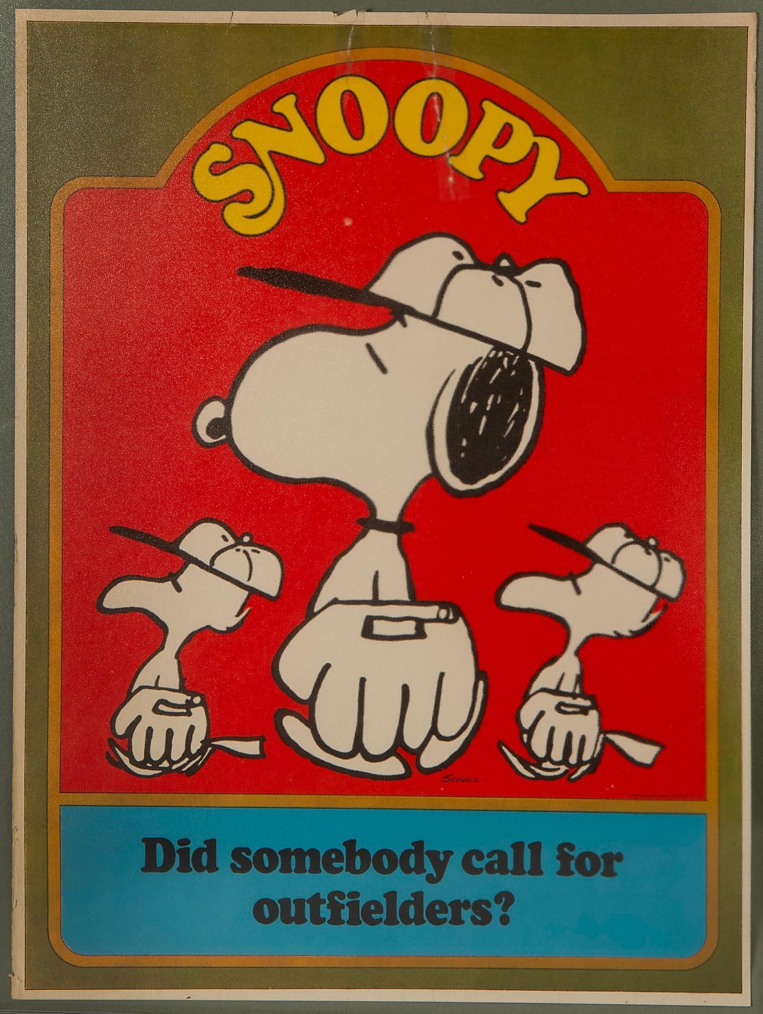 Four Charles M. Schulz Vintage Peanuts Baseball Posters (1 of 4)