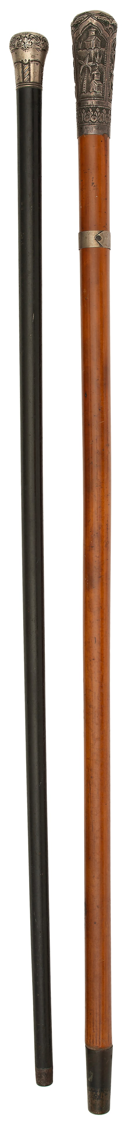 Two Silver Handled Walking Sticks (1 of 3)