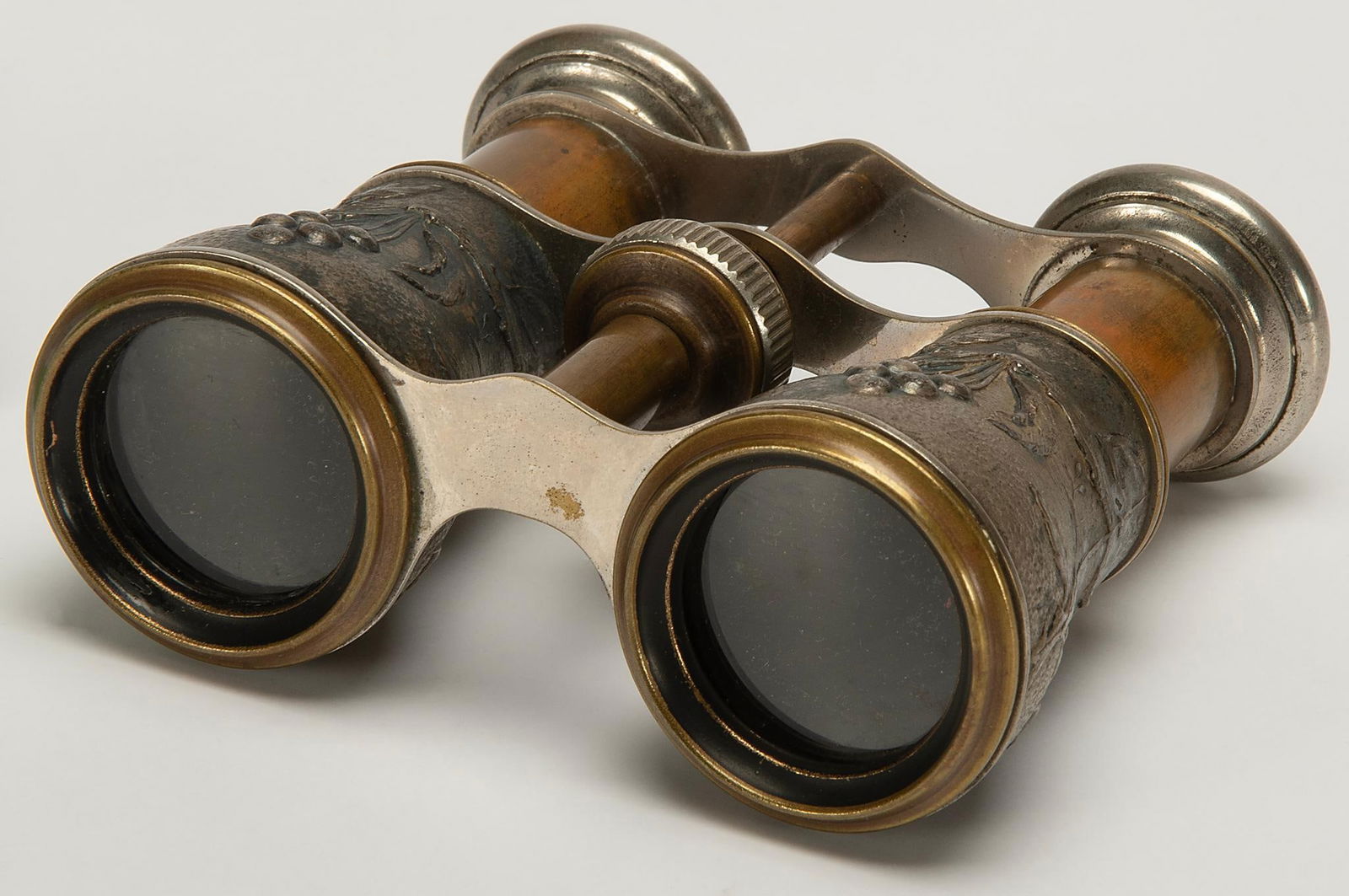 French Chevalier Opera Glasses: French, 19th century. A pair of Chevalier opera glasses with overall wildlife decoration; ht. 3.5 x 4 inches. Overall good condition.
