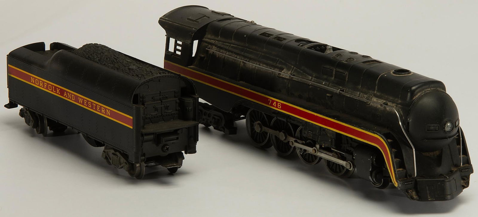Lionel Train Set 746 Collectible: Lionel 746 N&W J Locomotive with coal truck. Overall very good conditon with minor wear throughout.