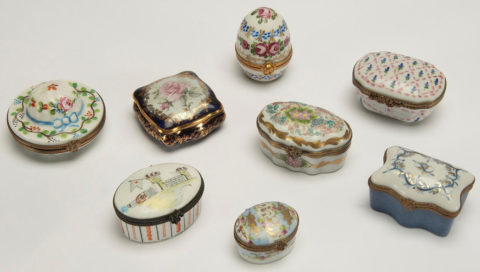 Grouping of Limoges Painted Porcelain Boxes (1 of 6)