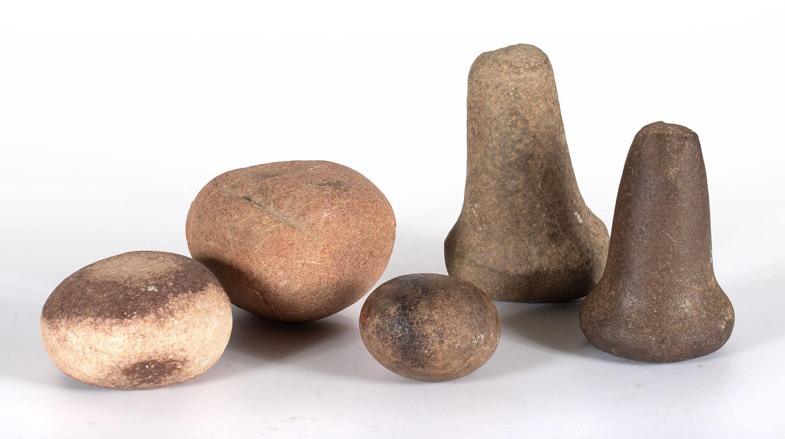 Native American Bell Pesteles: Lot includes 5 pieces of midwest Native American Bell Pesteles. Largest measures 4.5" x6". Smallest measures 3.25 x 3". Overall good condition.