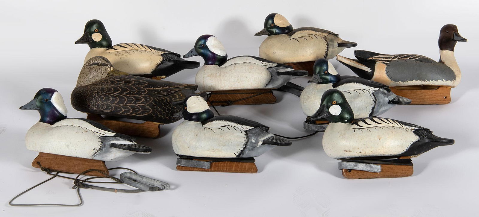 Grouping of 9 Painted Duck Decoys (1 of 2)