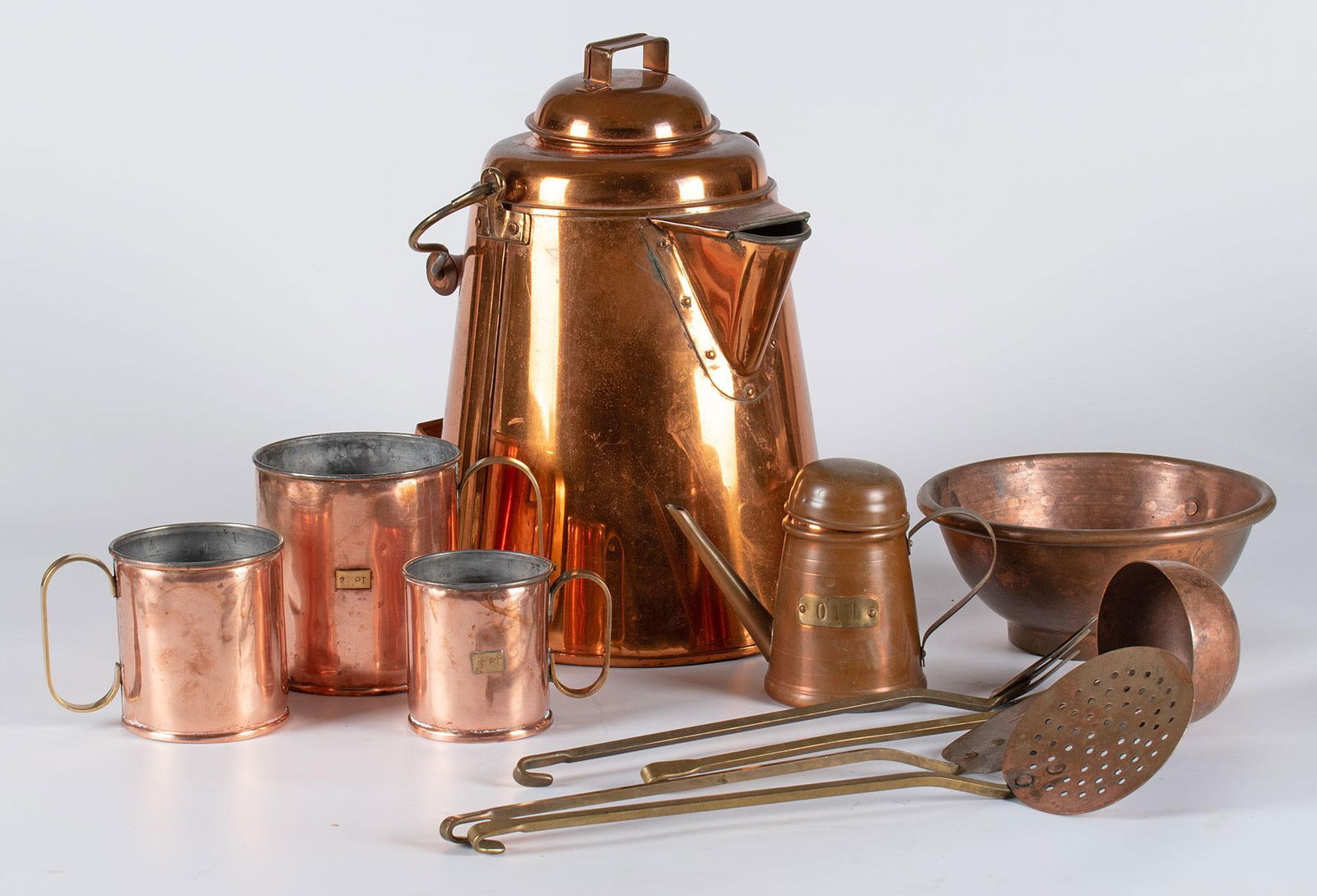 A Grouping of Various Antique Copper Wares (1 of 2)