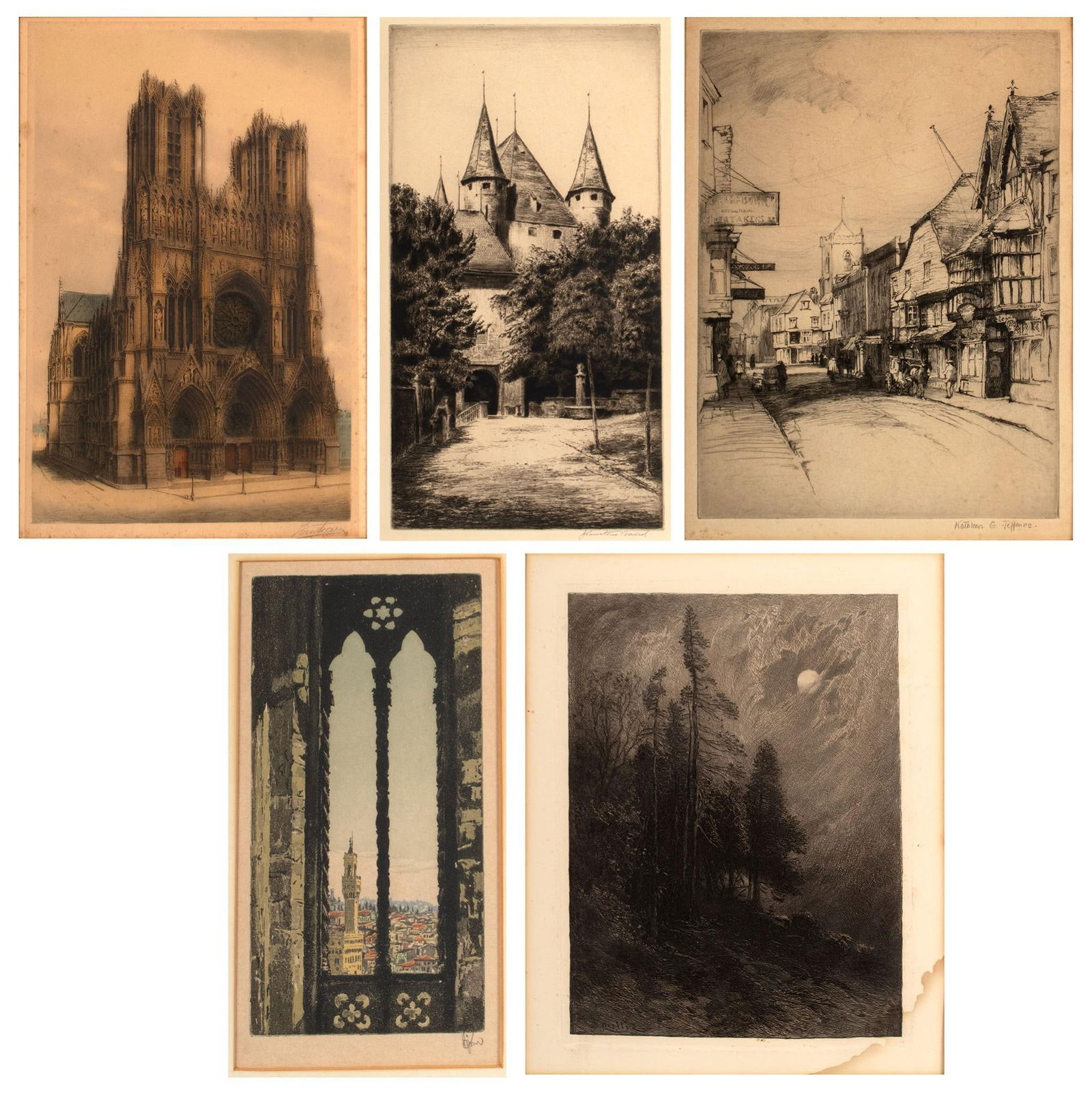 Grouping of Continental Etchings and Engravings (1 of 6)