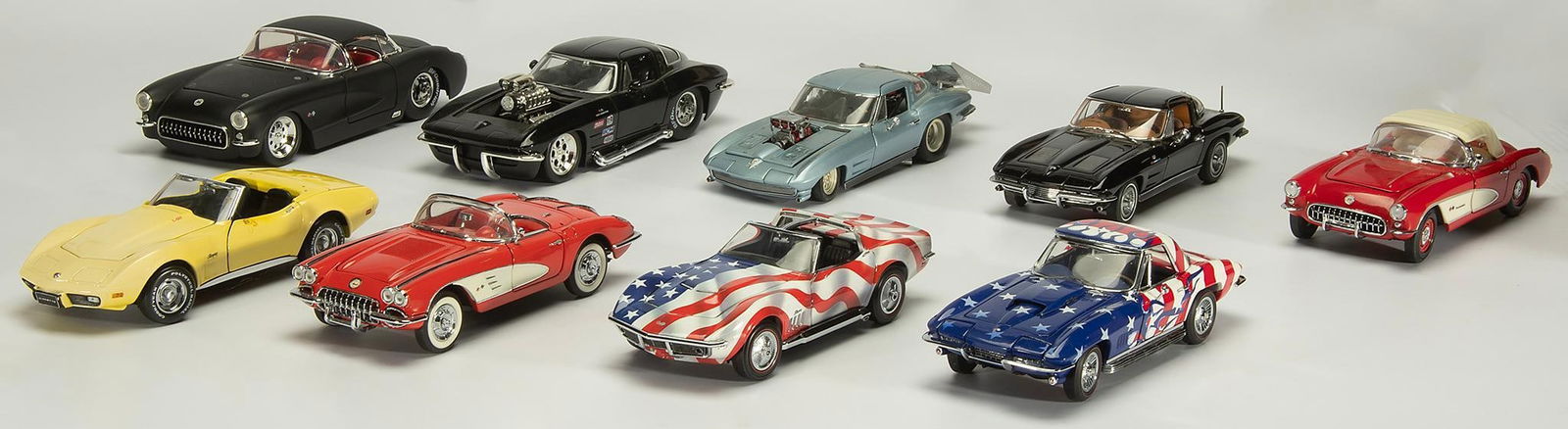 Grouping of 9 Various Die-Cast Corvettes (1 of 2)