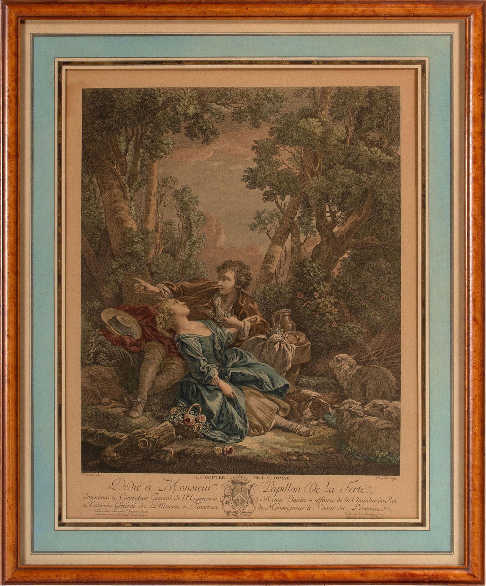 Colored Engraving by Francois Boucher Plus (1 of 2)