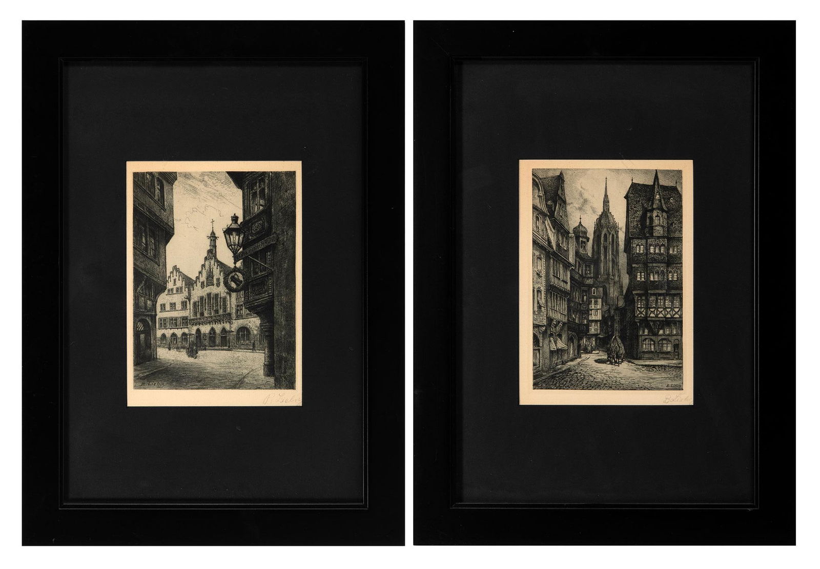 2 Architectural Etchings by Bernhard Liebig (1873-1937) (1 of 2)