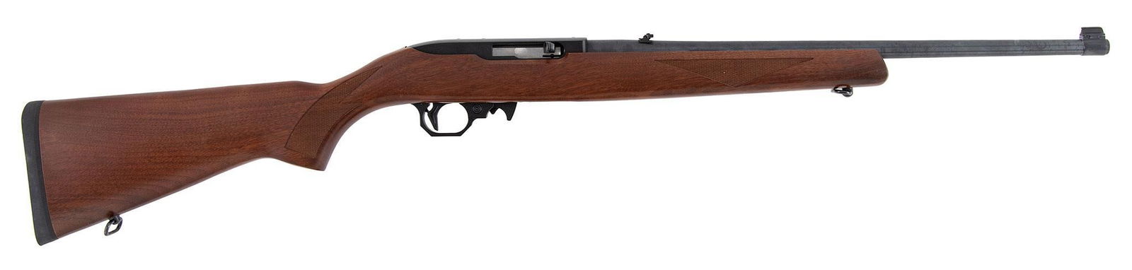 *Ruger 10/22 Deluxe Rifle: .22 LR Caliber, 18.5" barrel, S/N 249-89569. Blue finish with deluxe checkered stock plain walnut stock. This rifle shows very little wear if any. Like new condition with mint bore.