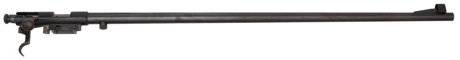 **Winchester Model 69 Barrel and Receiver Only(NO Stock): .22 Short, Long & Long Rifle, 25" barrel, Blue finish. Front sight only. No rear sight. Very good condition overall.