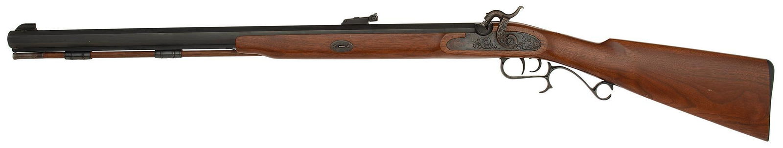 Thompson Center Arms Left Handed Percussion Rifle: .50 caliber, 27" octagonal barrel, Marked Thompson Center Arms, Renrgade, Walnut stock. This rifle is like new.