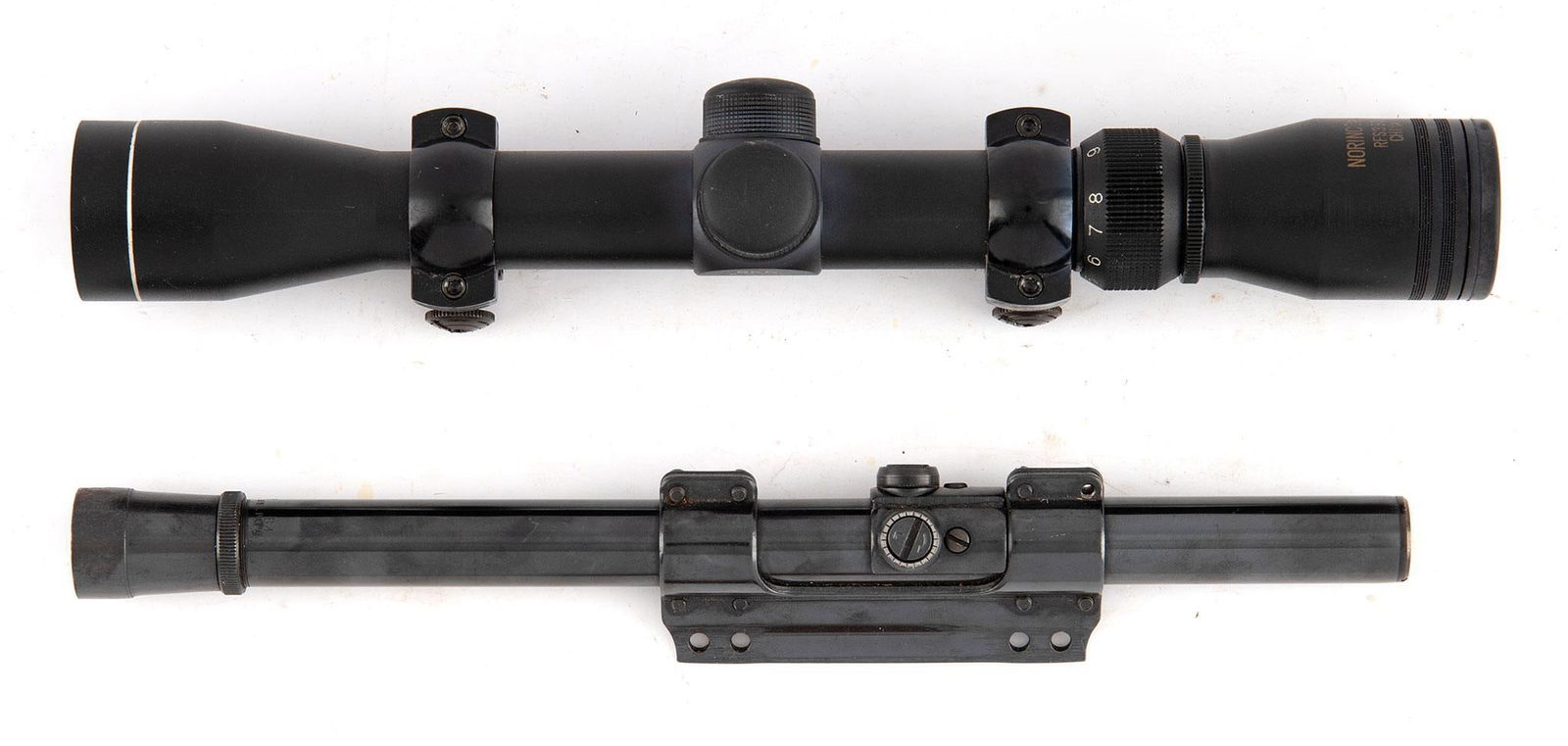 Lot of Two (2) Rifle Scopes: Lot includes a Wever B4 and a Norincoptics BEC 3-9X32. Overall fair to good condition.