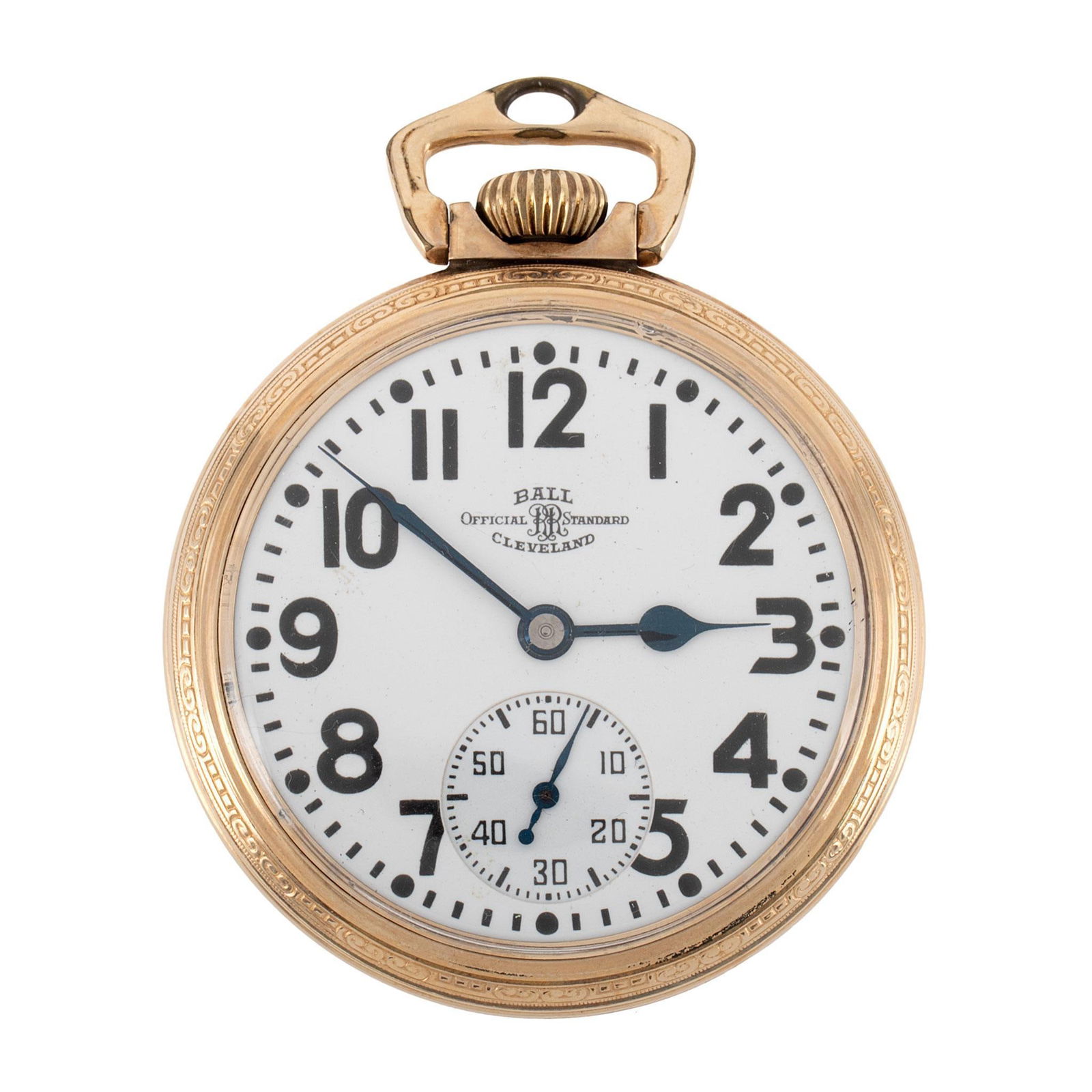 Ball Watch Co. Elinvar Gold Filled Open Face Pocket Watch (1 of 4)