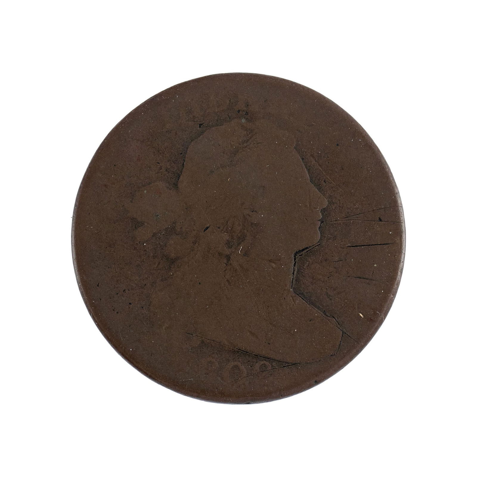 United States 1802 Draped Bust Copper Large Cent: United States Draped Bust Half Large Cent Verso Heraldic Eagle 1802 32.5 Millimeters 13 Grams Overall fair condition.