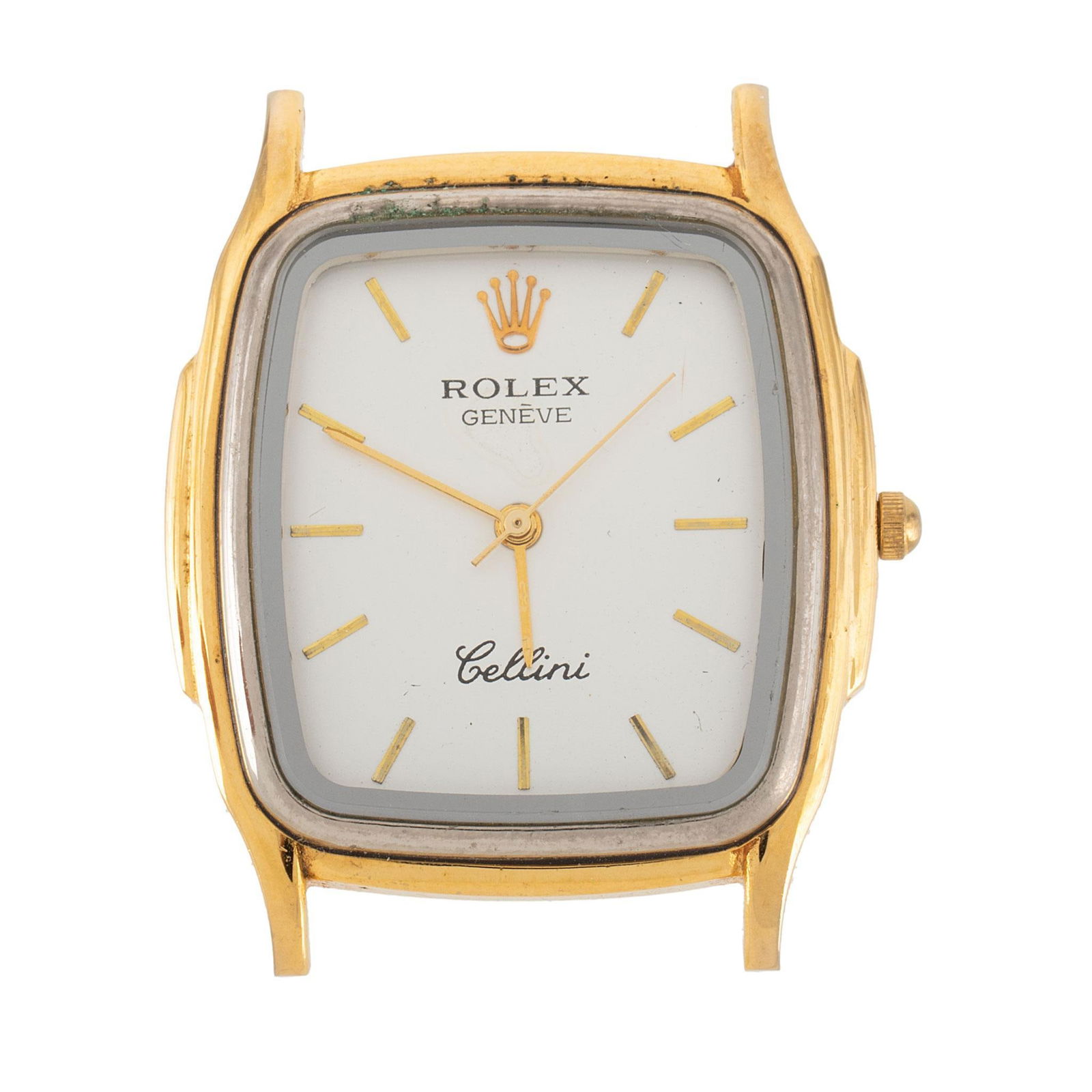 Rolex Cellini Wrist Watch: A Rolex Cellini 18K wrist watch, missing band, marked 6611, 25 x 25 mm face. 