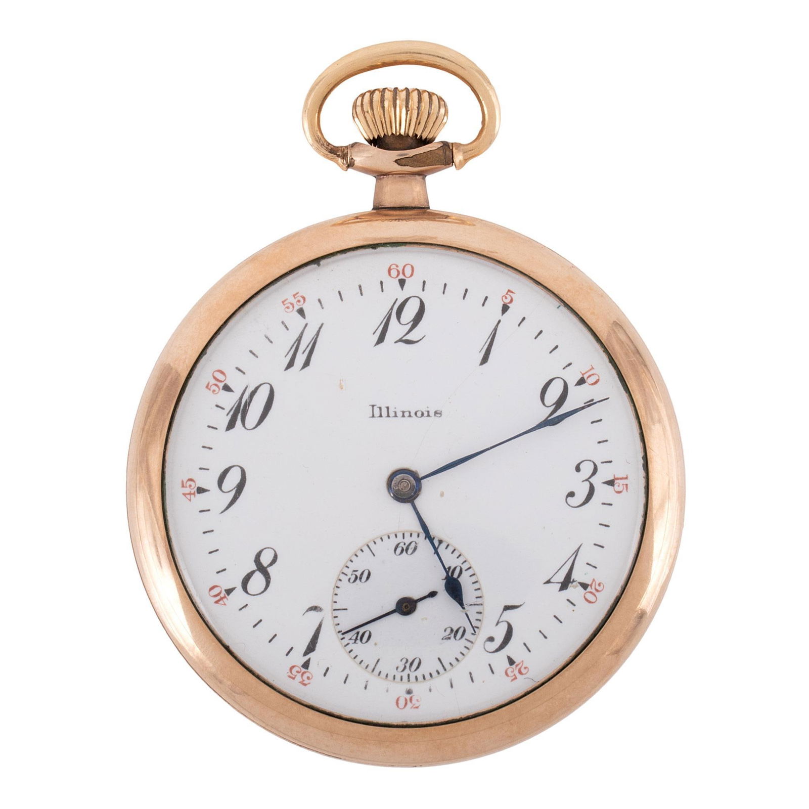Illinois Watch Co. Open Face Pocket Watch: An Illinois Watch Co. of Springfield Illinois gold filled open face pocket watch, works marked Illinois Watch Co. Springfield Ill., 15 jewel serial #3328600, case marked Wadsworth Referee #4407515, 44