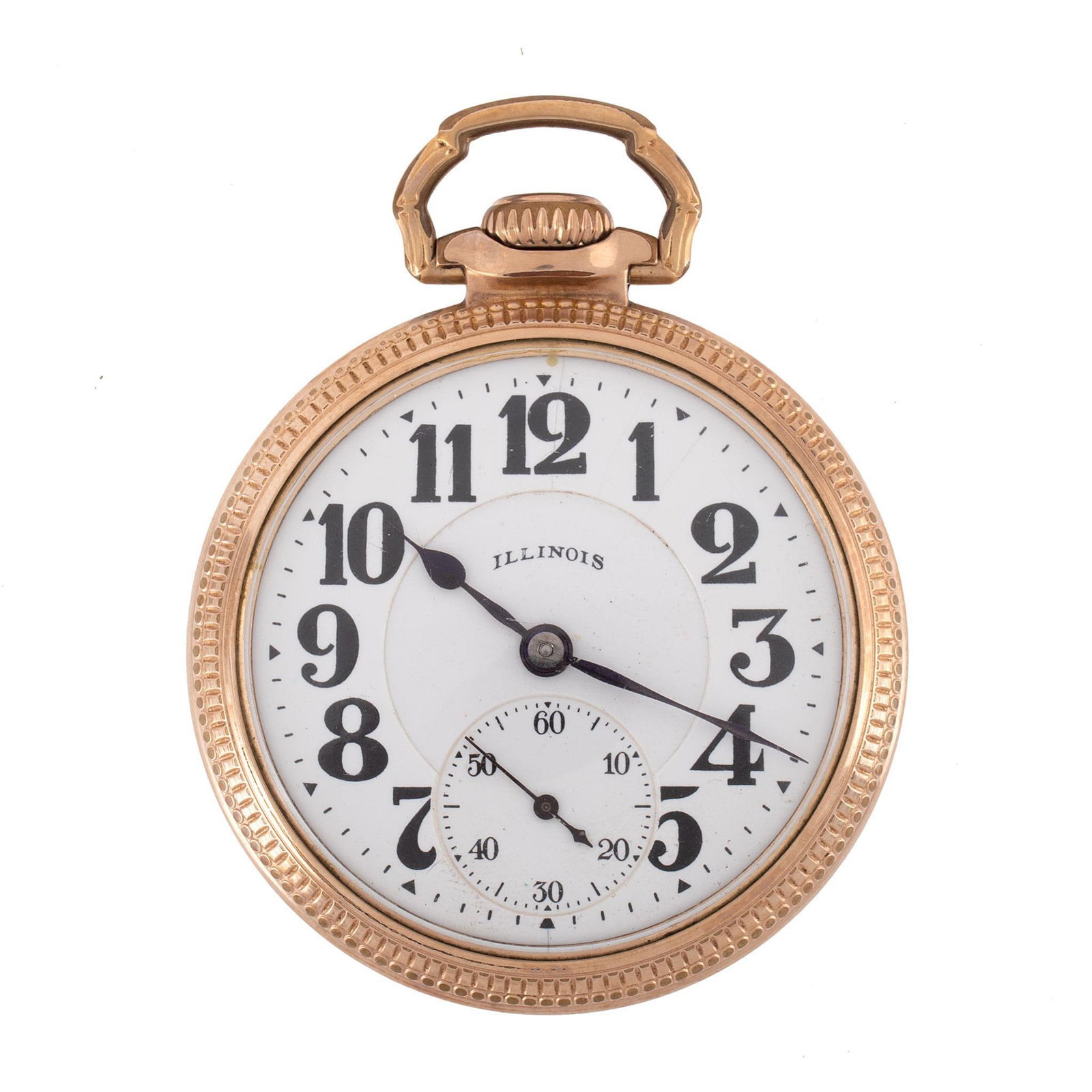 Illinois Watch Co. Gold Filled Open Face Pocket Watch: An Illinois Watch Co. of Springfield Illinois gold filled open face pocket watch, works marked Illinois Watch Co. Springfield Ill. Bunn Special, 21 jewel Springfield Ill. serial #4868312, case marked