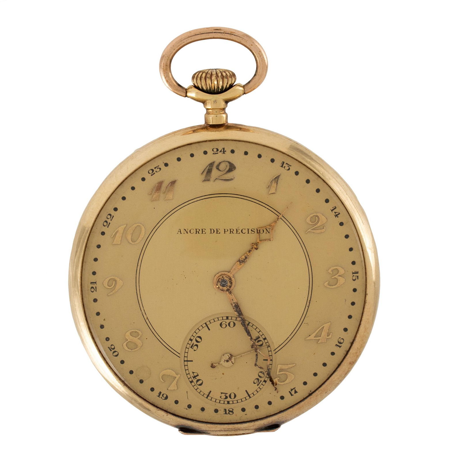 Ancre De Precision 14K Gold Pocket Watch (1 of 4)