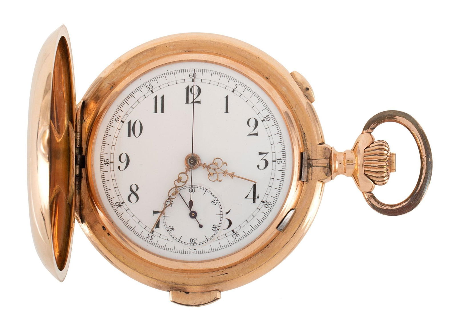 Very Fine French 14K Gold Repeater Chronograph Pocket Watch (1 of 4)