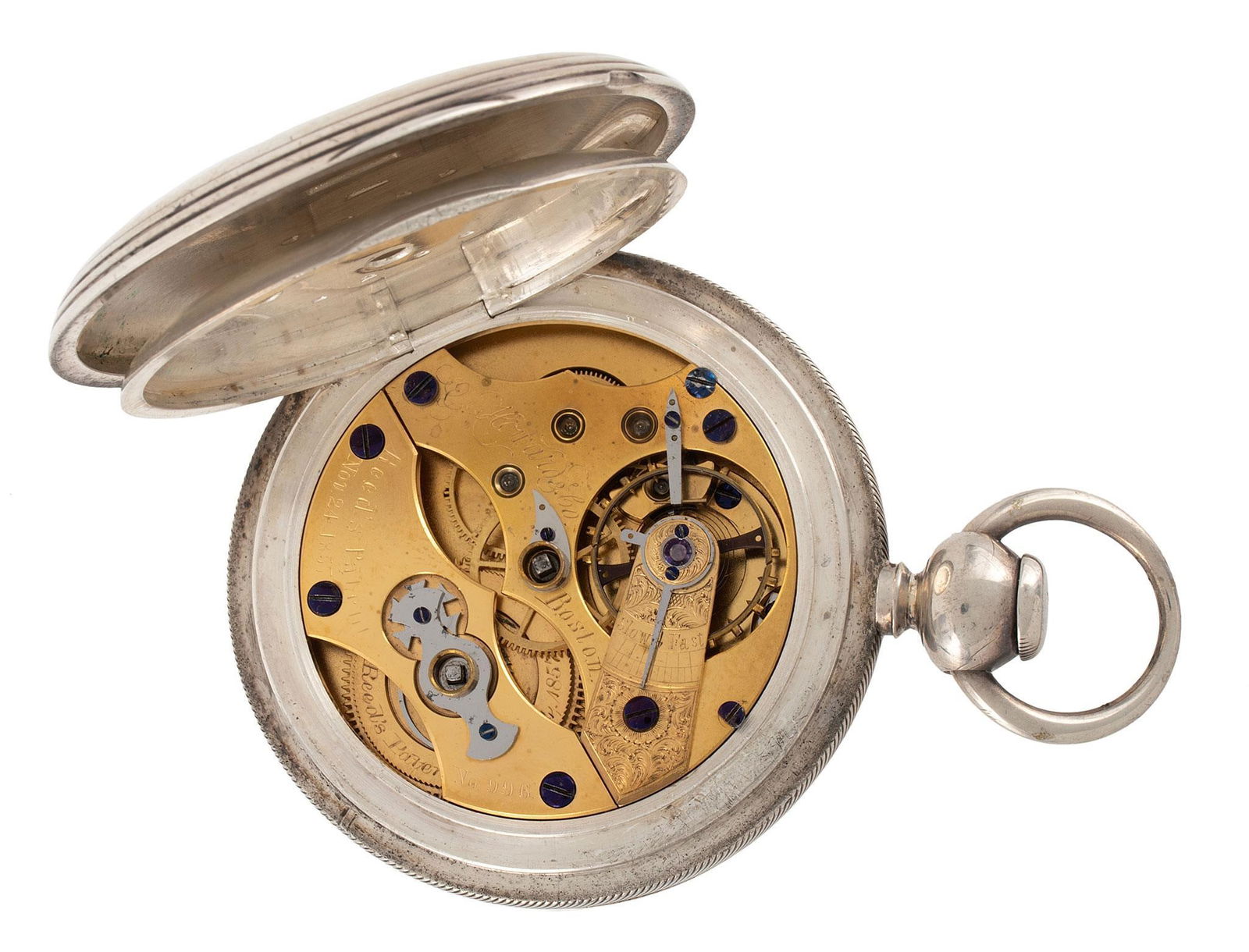 E. Howard Coin Silver Pocket Watch - 3