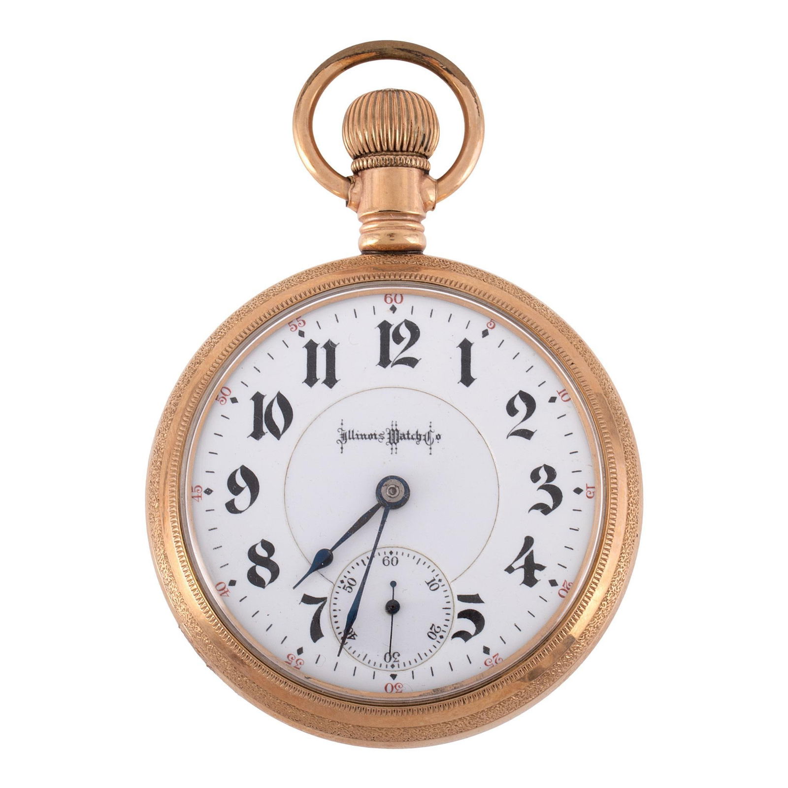Illinois Watch Co. Open Face Pocket Watch: An Illinois Watch Co. of Springfield Illinois open face pocket watch, works marked Bunn Special, 24 ruby jewels Springfield Ill. serial #1335520, cse marked B&B Royal 20 years warranted #6604627