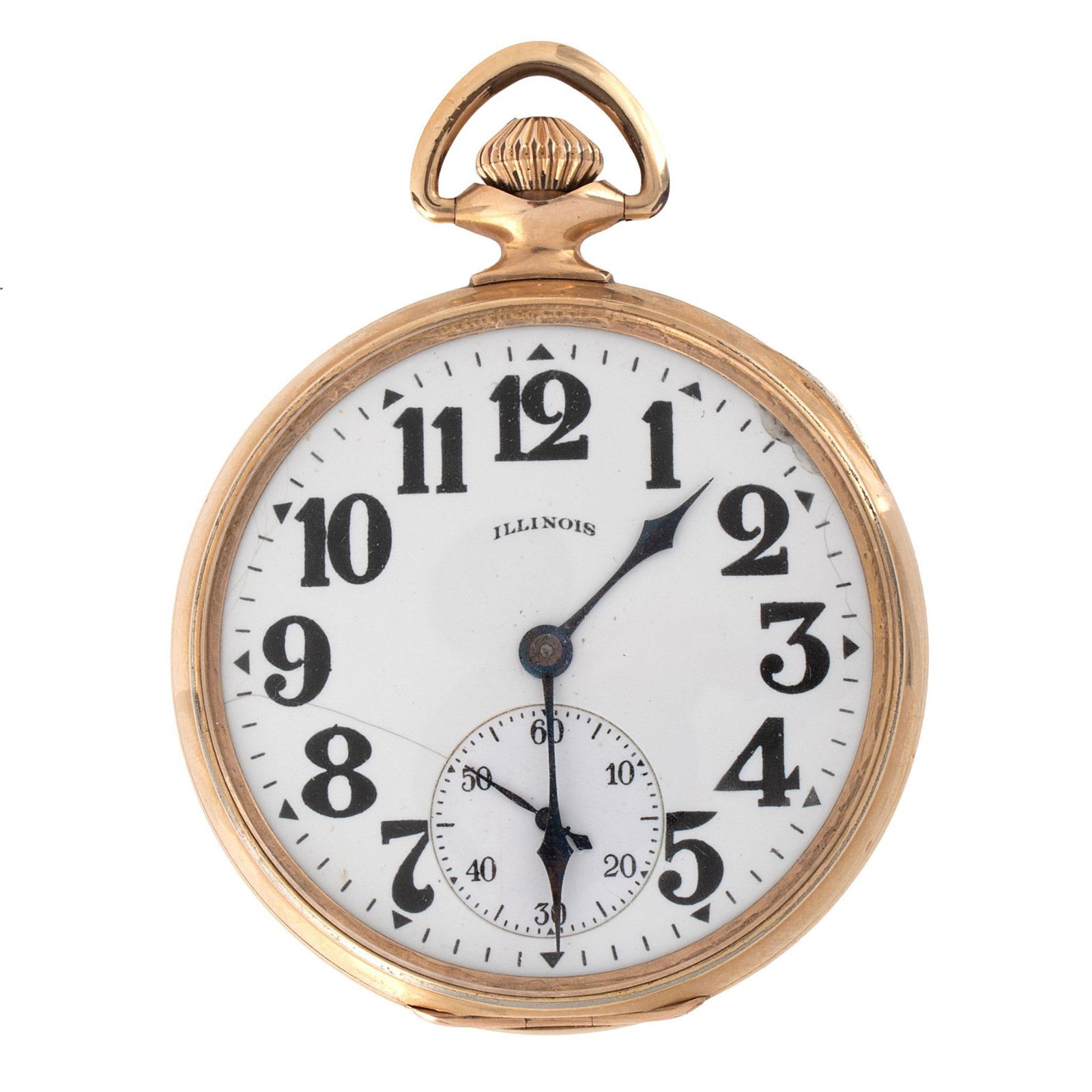 Illinois Watch Co. Gold Filled Open Face Pocket Watch: An Illinois Watch Co. of Springfield Illinois gold filled open face pocket watch, works marked Illinois Watch Co. Springfield Ill. Sangamo Special, 23 jewel Springfield Ill. serial #416507, case