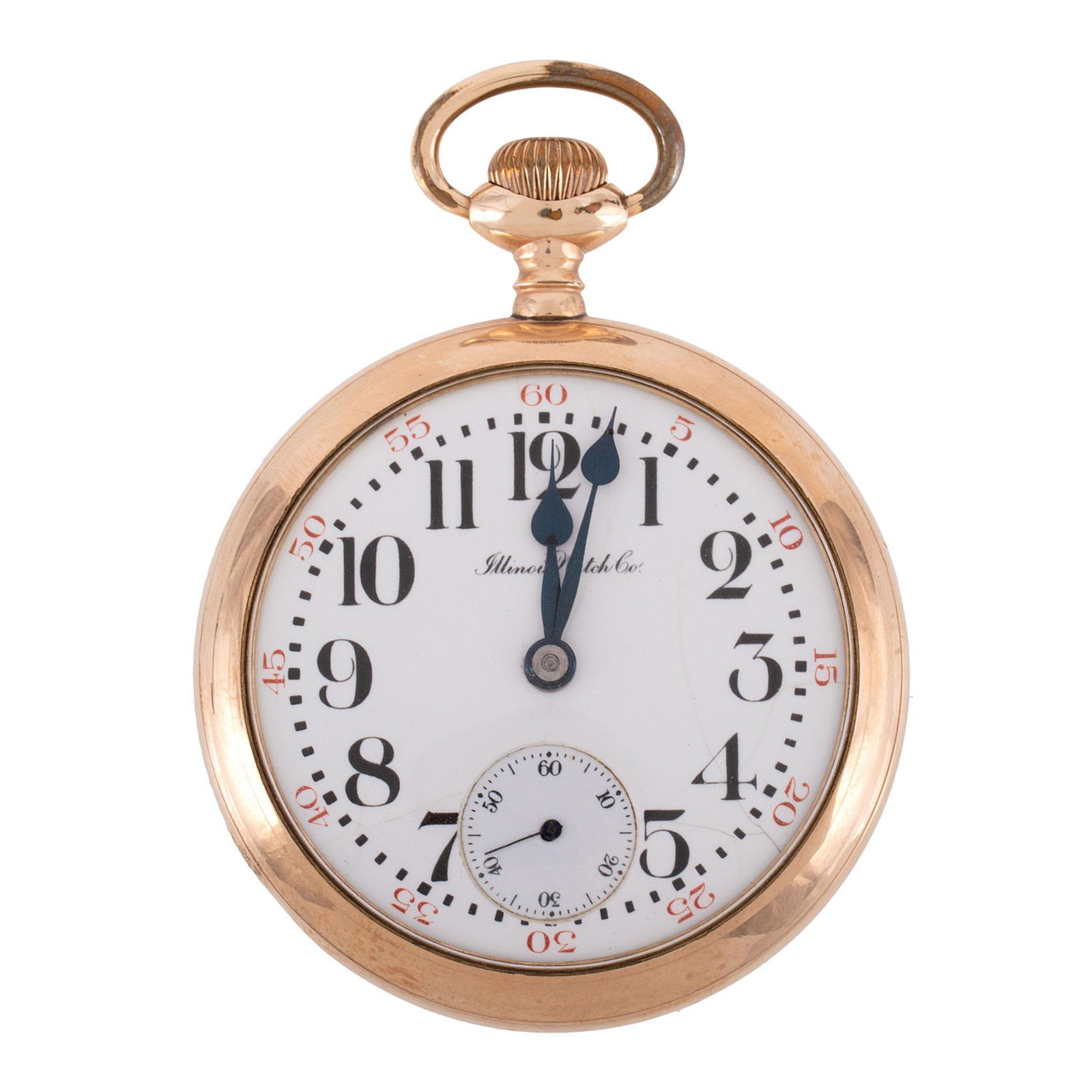 Illinois Watch Co. Gold Filled Open Face Pocket Watch: An Illinois Watch Co. of Springfield Illinois gold filled open face pocket watch, works marked Bunn Special, 24 ruby jewels Springfield Ill. serial #1543040, case with Philadelphia Watch Co. and