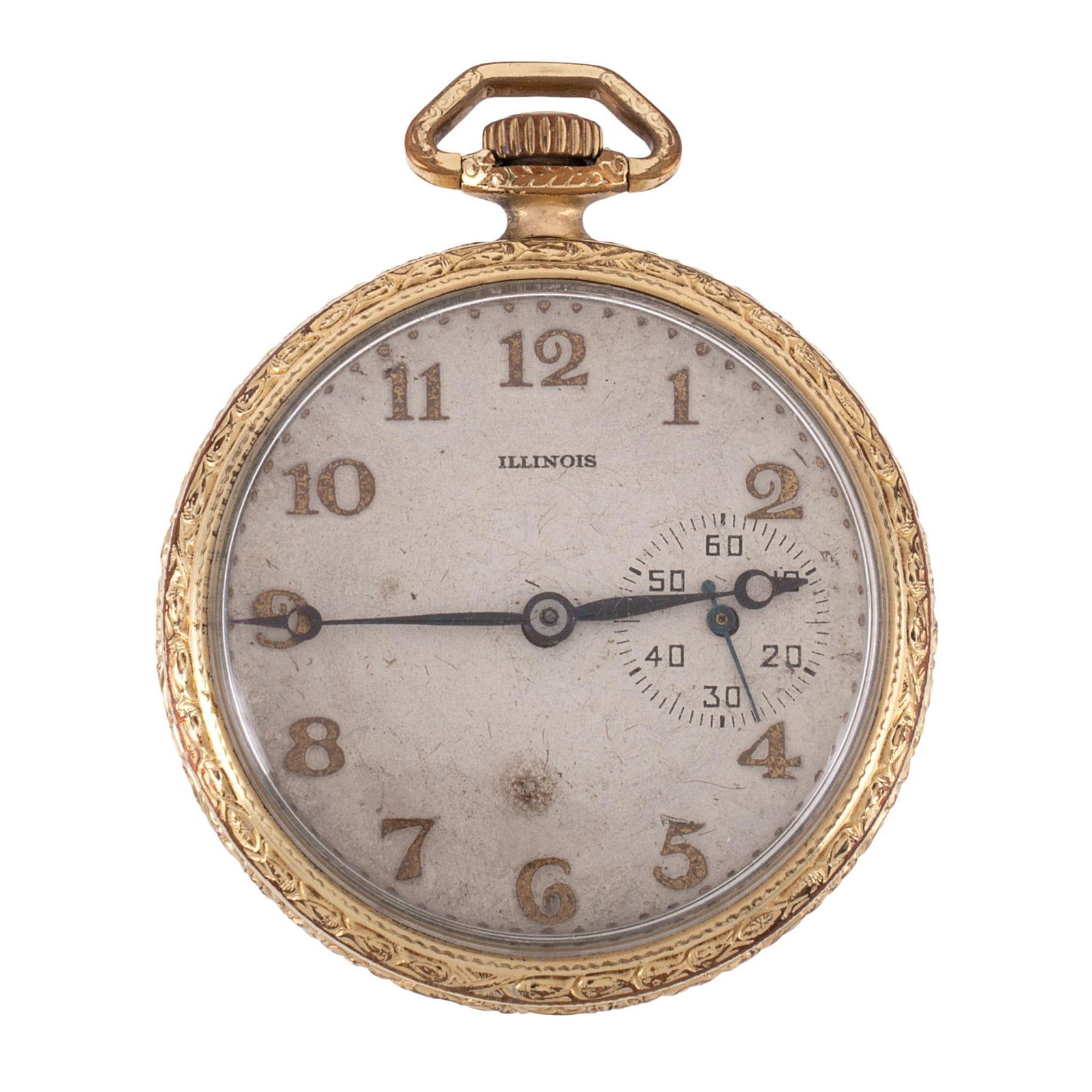 Burlington Watch Co. 14K Gold Filled Pocket Watch: Burnlington Watch Co. (Chicago) 14K gold filled open face pocket watch, works marked Burlington Watch Co. 21 jewels serial #3570741, case marked Illinois Watch Case Co. Elgin Tivoli Gold Filled 14K