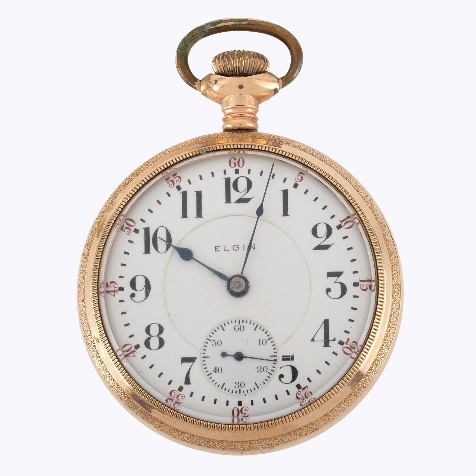 Elgin Father Time Gold Filled Open Face Pocket Watch: Elgin Illinois U.S.A. gold filled open face Father Time pocket watch, works marked Elgin Ill. U.S.A. Father Time 21 jewel serial #14409333, case marked Warranted B&B Royal 20 years #6005131 Overa