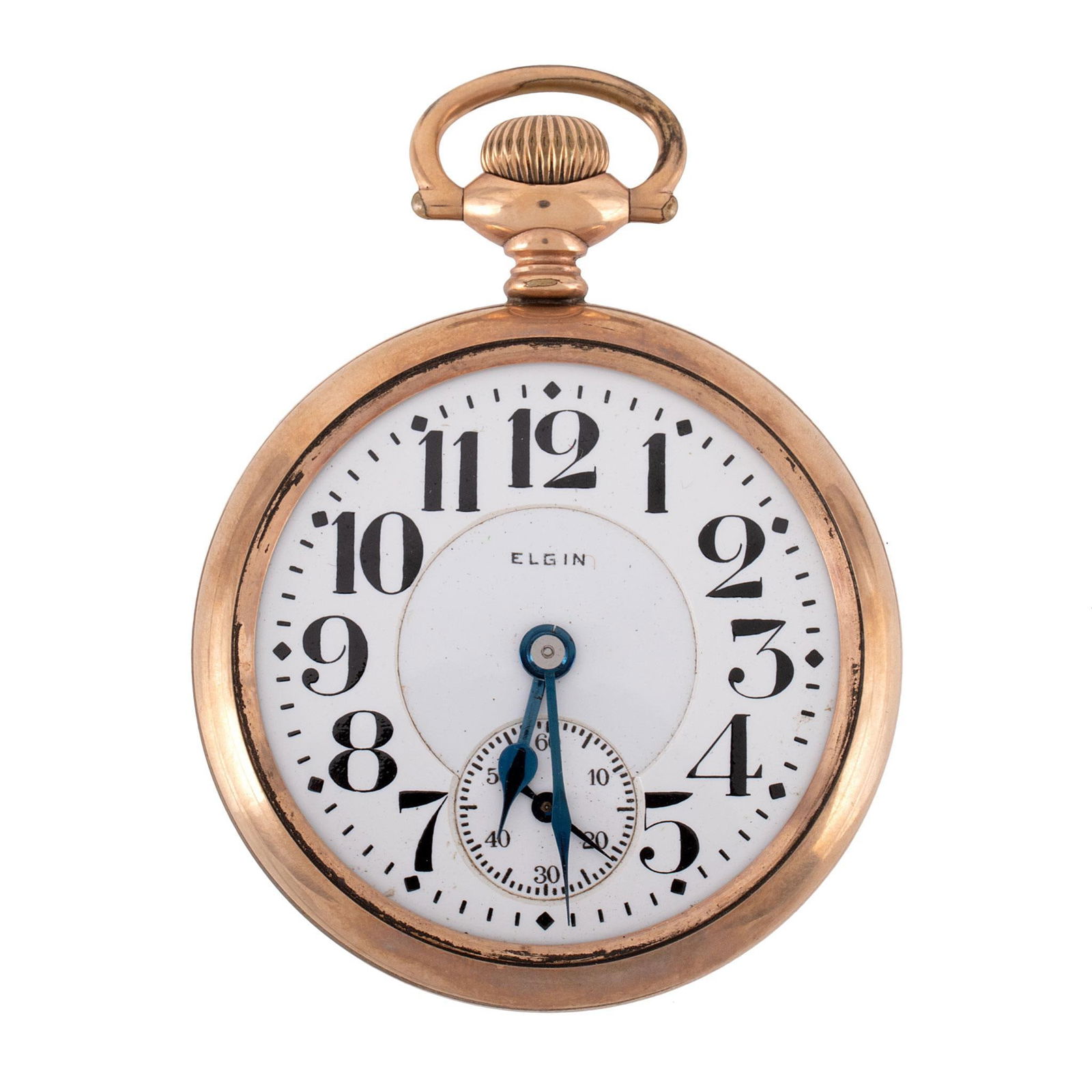 Elgin Gold Filled Father Time Pocket Watch: Elgin Illinois U.S.A. gold filled open face "Father Time" pocket watch, works marked Elgin Ill. U.S.A. Veritas 21 jewel serial #24549750, case marked Philadelphia Watch Case Co. 20 years #9261