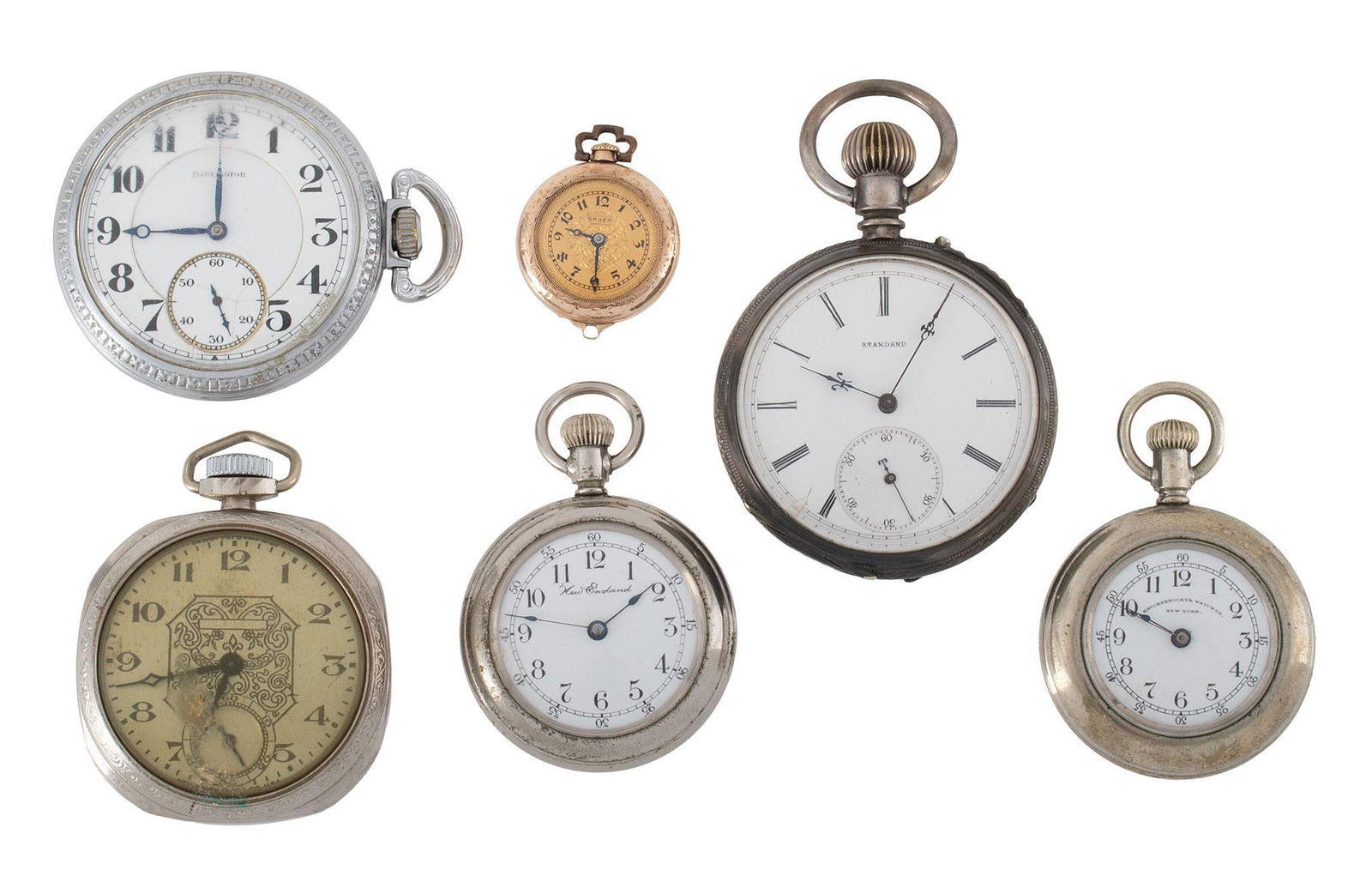 Grouping of 6 Various Size and Made Pocket Watches (1 of 3)