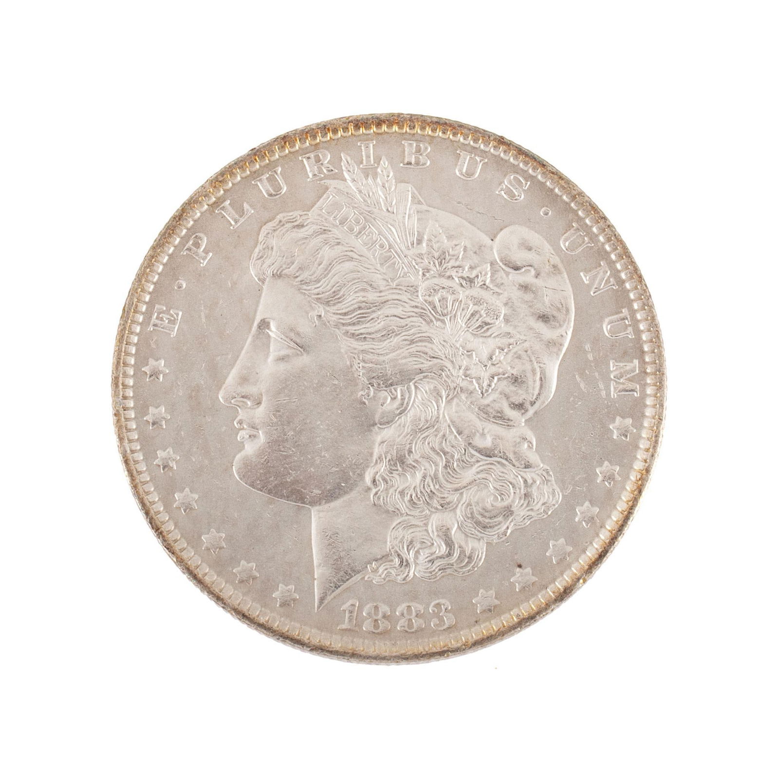 United States 1883-O Silver Morgan Dollar Coin: United States 1883-O silver Morgan dollar coin. Overall very high relief and very good condition minimal scratches. 27 grams.