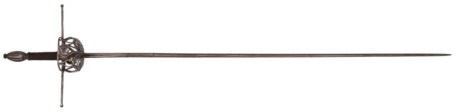 A Scarce 17th Century Continental Cup Hilt Dueling Rapier With Finely Formed And Pierced Cup (1 of 8)