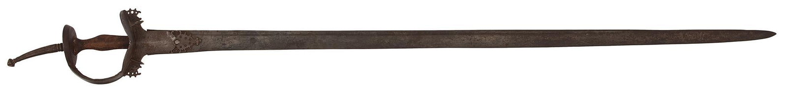 A Good 18th Century Indian Firangi With Finely Chiseled Hilt: 39" blade with single fuller. The metal around the guard decorated in silver designs. All metal is gray to brown, never been cleaned. A very good example. Provenance: Ex. Collection of Russell Char, L