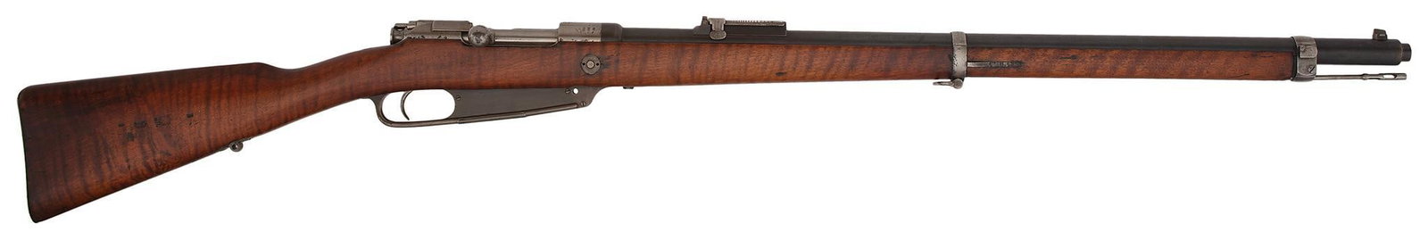 Gewehr 88 Mauser Rifle (Antique): 7.92 x 57 Mauser caliber, 30" barrel, S/N 3924. Blue barrel, polished white receiver and bolt. Walnut stock. All numbers match. **The stock is very good with a few nicks and dings. The bore is very go