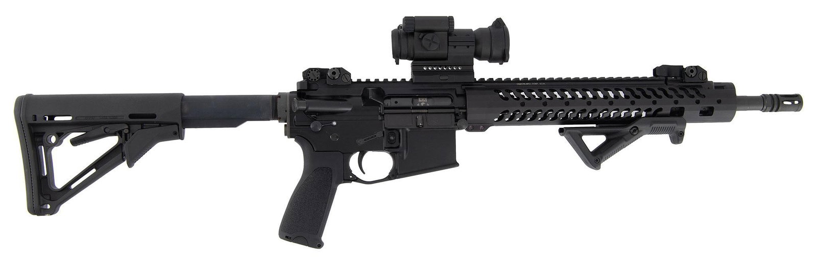 *** Fully Transferable P.A.W.S / Olympic Arms Model ZX 16 A1: .223-.556 caliber, 16.5" barrel length including flash suppressor. S/N P0520A. Left side of the lower marked "P.A.W.S" over "Salem, OR" over model over serial number. In front of safety switch on the 