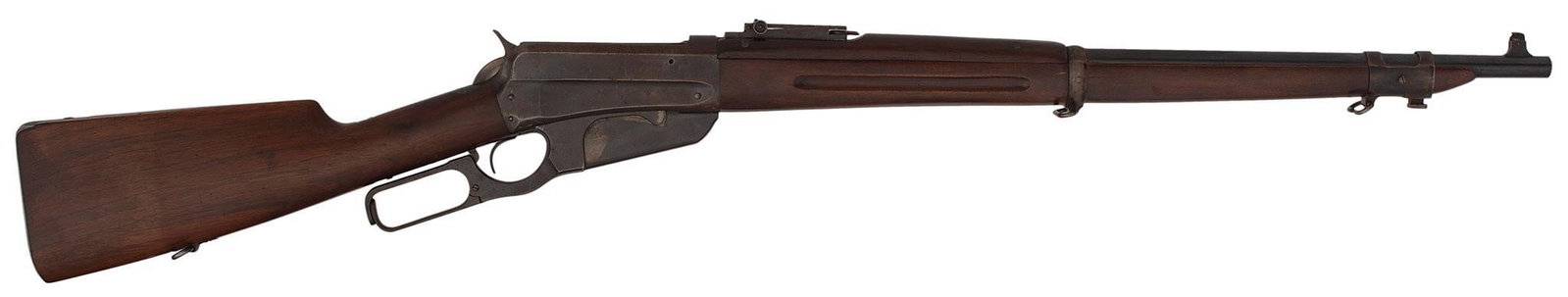 Winchester Model 1895 Lever Action Rifle: 30-03 Gov't caliber, 24" barrel, S/N 78390. The top of the receiver is marked with a Winchester proof mark and the caliber “.30 GOV. '03.” The left side of the receiver is marked with