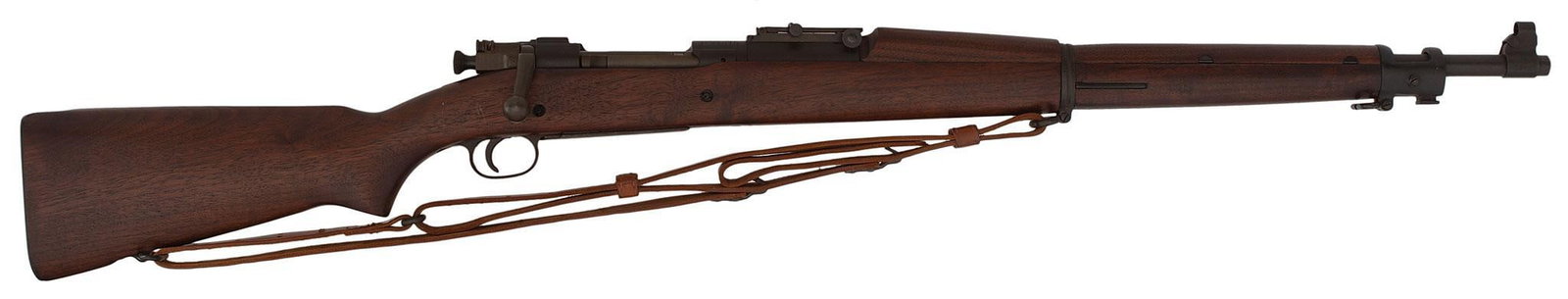 **US Remington Model 1903 Bolt Action Rifle: 30-06 caliber, 24" barrel, S/N 3192070. The barrel is marked near the front sight “RA,” flaming bomb, and “4/42.” The top of the receiver is marked “U.S.,”