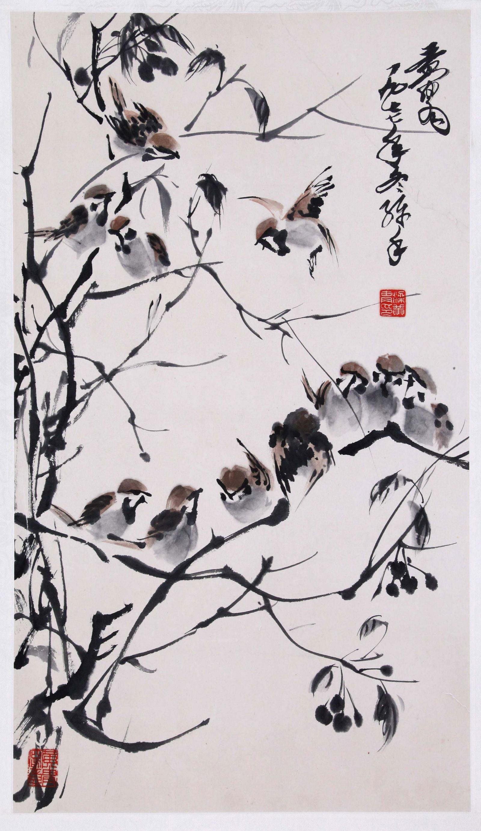 A Chinese Scroll Painting By Huang Zhou: A Chinese Scroll Painting By Huang Zhou 69*39cm