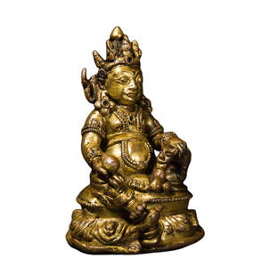 A Gilt-Bronze Statue of Yellow Jambhala,14th Century