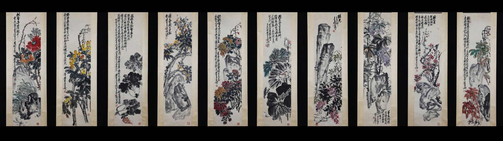 Ten Pages of Chinese Scroll Painting By Wu Changshuo (1 of 9)